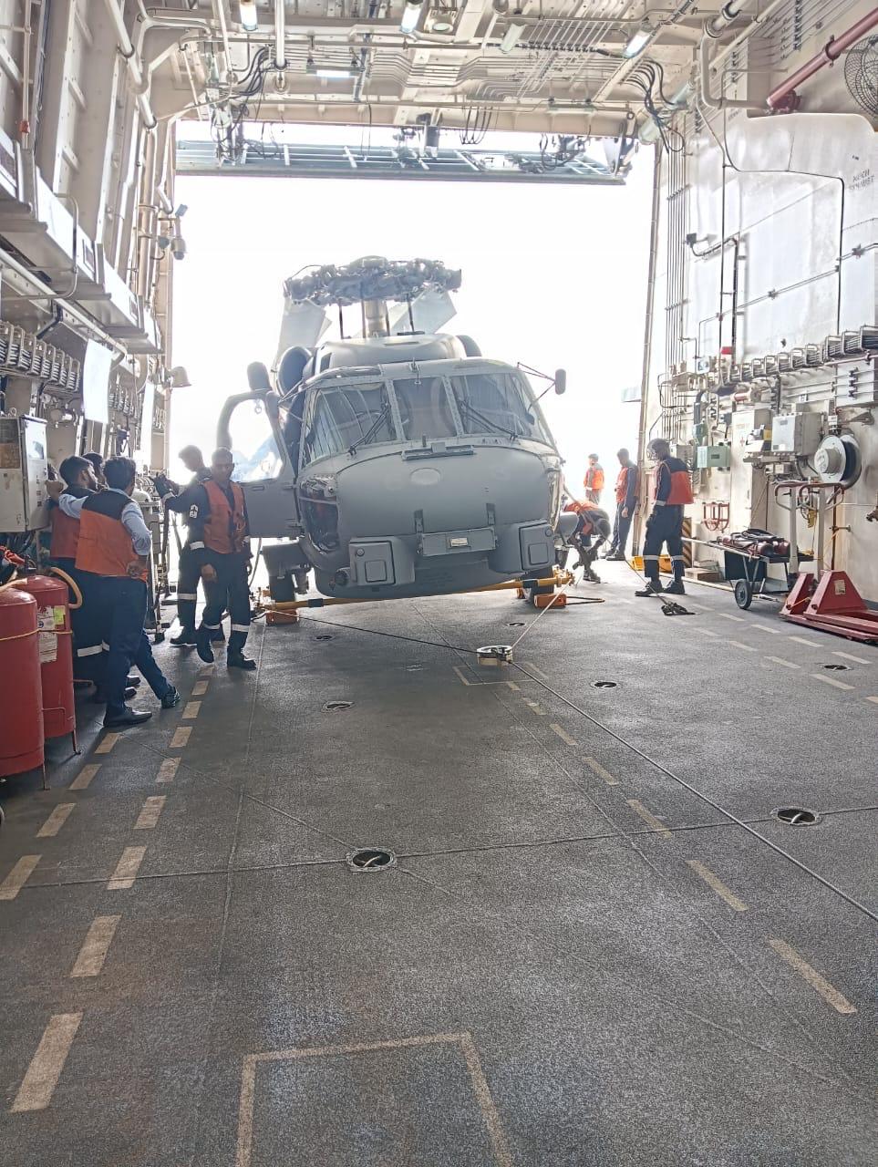 SUCCESSFUL CONDUCT OF MAIDEN SATS OF GSE WITH MH60R HELICOPTER ONBOARD INS IMPHAL BY DECK MACHINERY UNIT - Thumbnail